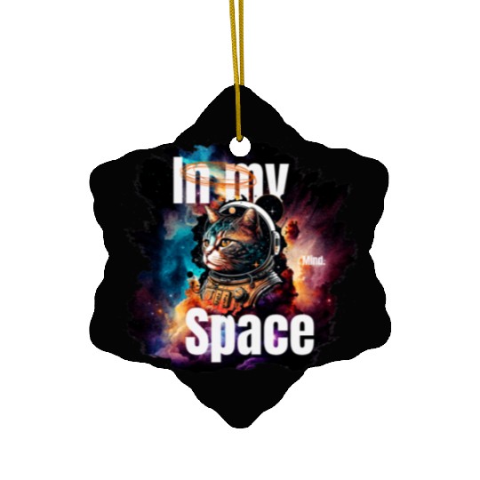 In my Mind Space Cat Astronaut Animal Pets Lover Ceramic Ornaments