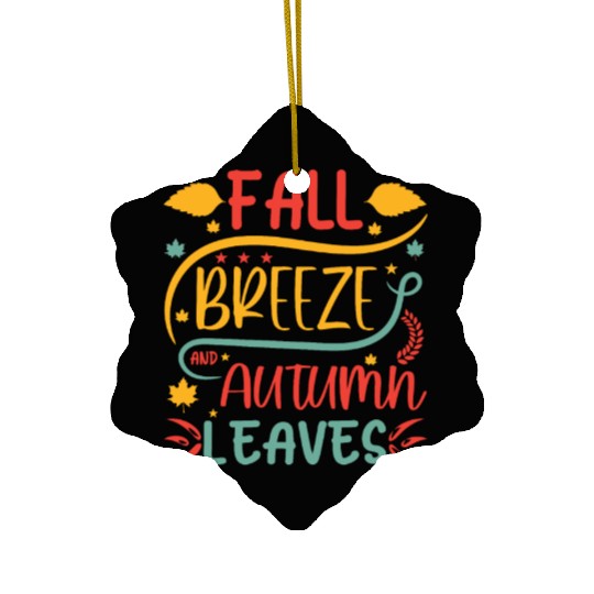 Fall Breeze And Autumn Leaves Ceramic Ornaments