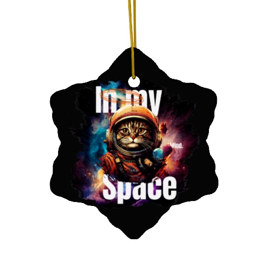 In my Mind Space Cat Astronaut Animal Pet Lover Ceramic Ornaments