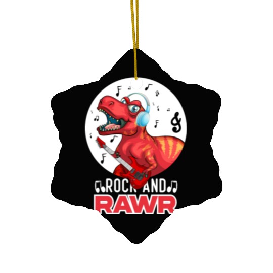 Rock & Rawr Vintage Dinosaur T-Rex Music Japanese Ceramic Ornaments