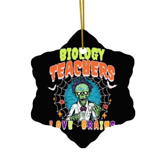 Halloween Biology Teachers Love Brains Ceramic Ornaments