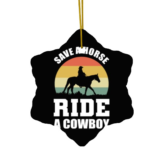Ride a Cowboy Equestrian Gift Ceramic Ornaments