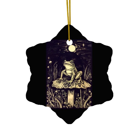 Starry night frog Ceramic Ornaments