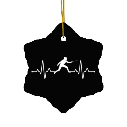 Fencing Fencer Heartbeat Ceramic Ornaments