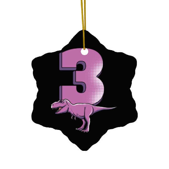 3rd birthday 3 years dinosaur dino gift Ceramic Ornaments
