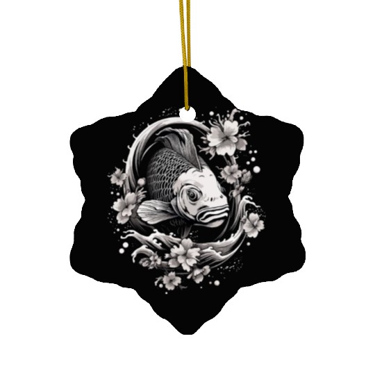 Koi Fish Koi Carp Japanese Tatto-style Koi Ceramic Ornaments