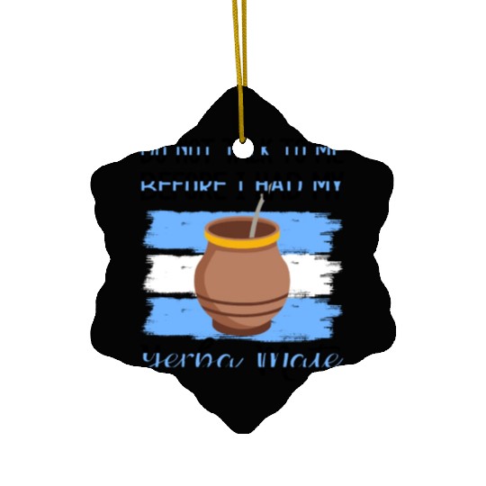 Argentina Flag Argentinian Yerba Mate Tea Bombilla Ceramic Ornaments