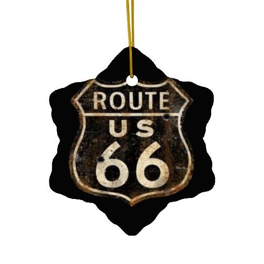 Route 66 vintage sign 2 Ceramic Ornaments