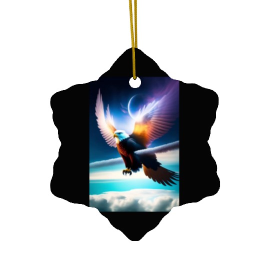 "Embrace Transformation: Crystal Eagle Design" Ceramic Ornaments