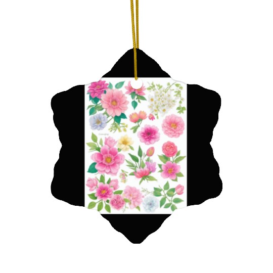 Lavender and Lilac Spring Flowers Ceramic Ornaments