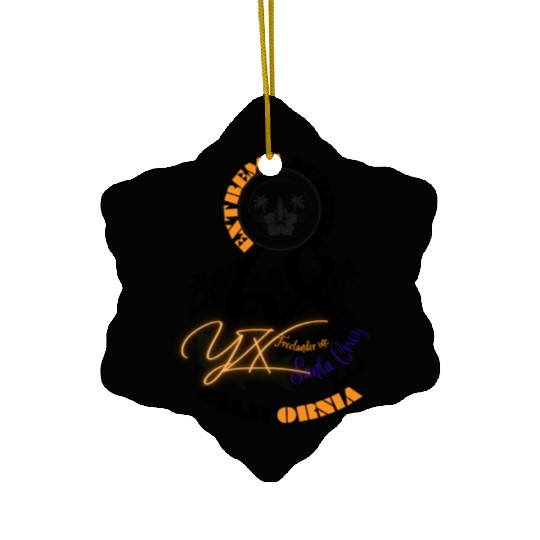 Extreme surfing santa cruz california Ceramic Ornaments