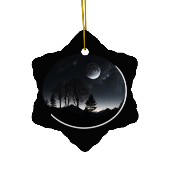 Exquisite painting expressing nature in the dark Ceramic Ornaments