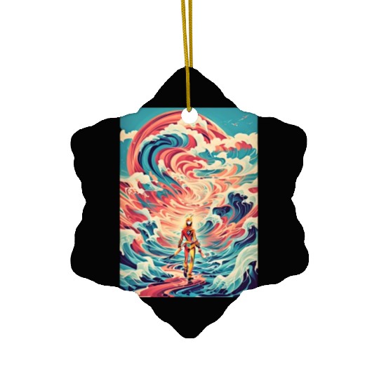 Retro Wave Nostalgia Ceramic Ornaments