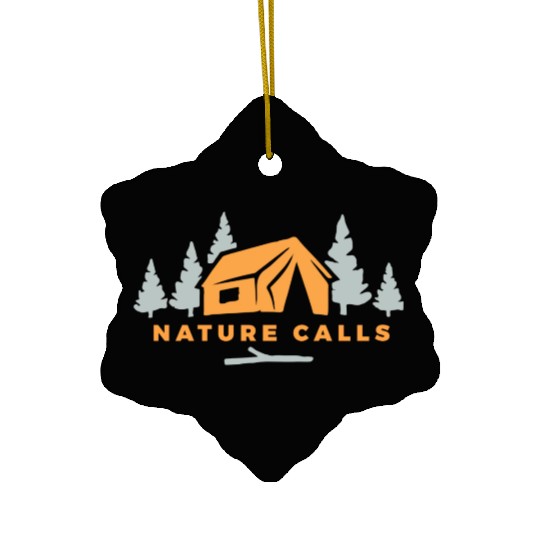 Camping-Nature calls Ceramic Ornaments