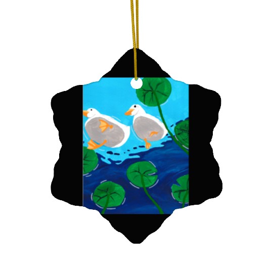 Duck Pond Ceramic Ornaments