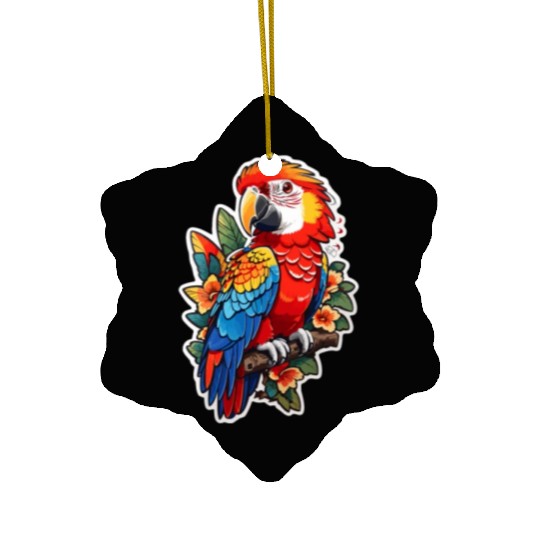 Scarlet Macaw Kawaii Ceramic Ornaments