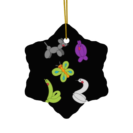 Cute Neon Animal Balloon Sticker Pack Ceramic Ornaments
