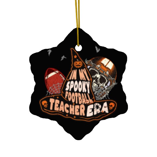 In My Spooky Football Teacher Era Witch Ceramic Ornaments