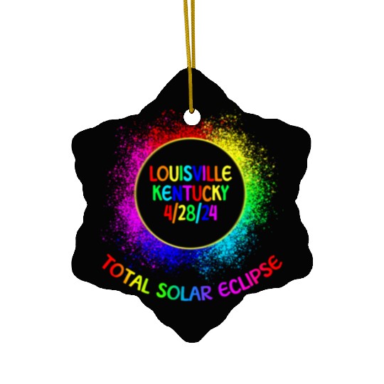 Total Solar Eclipse Louisville Kentucky 4/28/24 Ceramic Ornaments