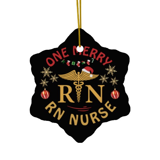 ONE MERRY RN NURSE ORNAMENT Christmas Ceramic Ornaments