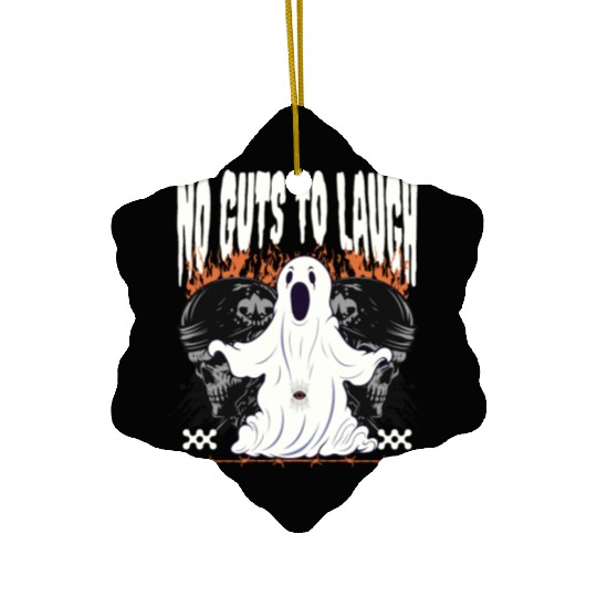 Ghostly Surprise No Guts to Laugh Amidst Skulls Ceramic Ornaments