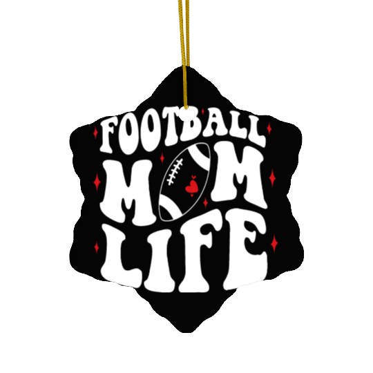 Livin That Football Mom Life Game Day Cheer Mom Ceramic Ornaments