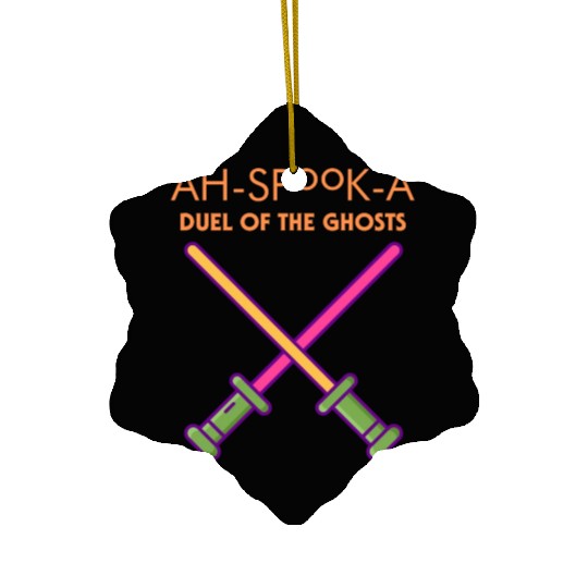 Ahs-Booka: Duel of the Ghosts Retro Halloween Ceramic Ornaments
