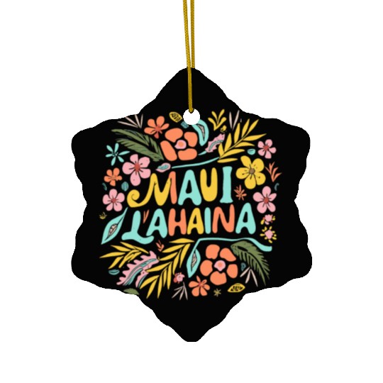 Maui Strong Lahaina Flower floral Ceramic Ornaments