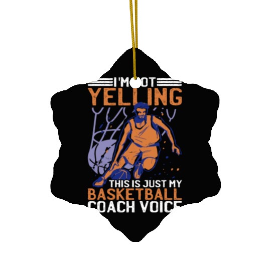 This Is Just My Basketball Coach Voice 2 Ceramic Ornaments