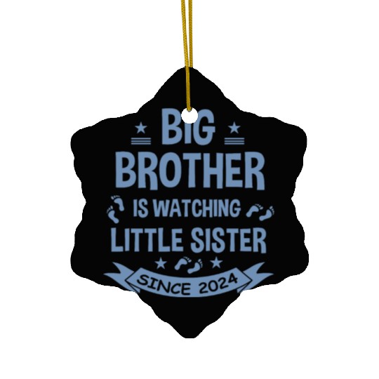 The big brother takes care of the little sister in Ceramic Ornaments