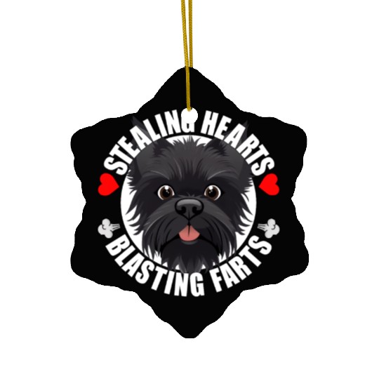 Affenpinscher Comedy Stealing Hearts Blasting Ceramic Ornaments