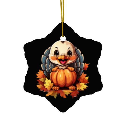 Pumpkin Bird Turkey Holiday Animal Pet Lover Ceramic Ornaments