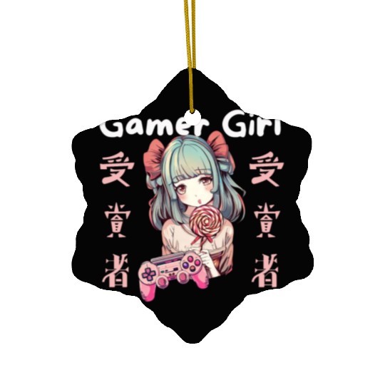 Gamer girl Anime Lollipop girl Ceramic Ornaments