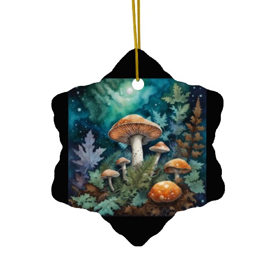 Full Moon Mushroom Nature Ceramic Ornaments