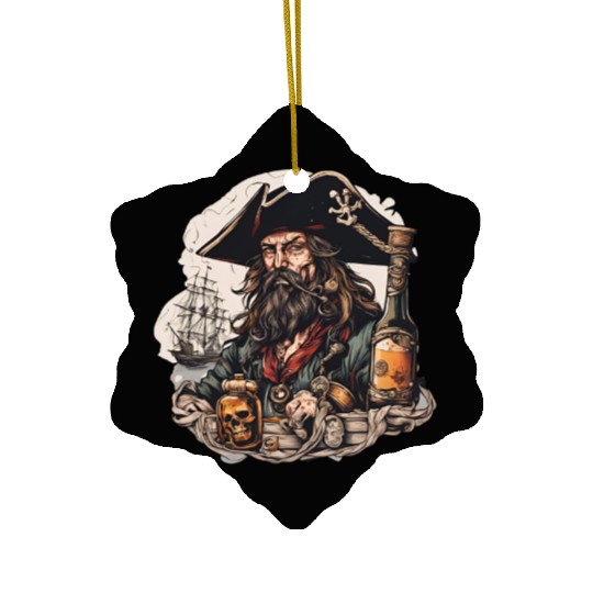 Drunk Pirate / Ahoi / Anchor / Rum / Ship / Boat Ceramic Ornaments