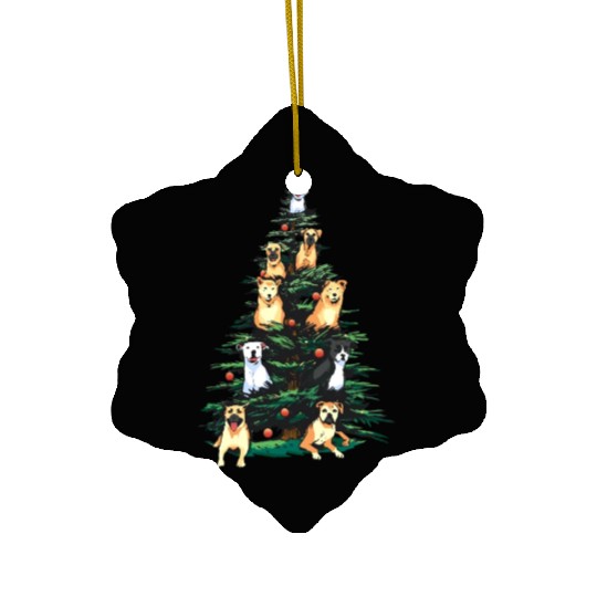 Christmas Dog Tree Animals Lover Funny Xmas Ceramic Ornaments