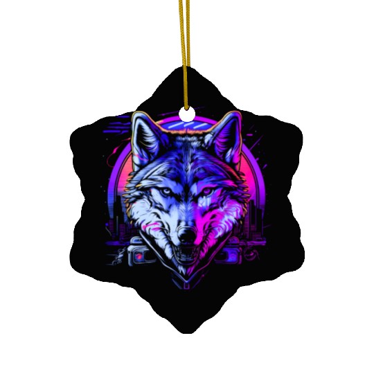 Retro Rhythm Wolf Ceramic Ornaments