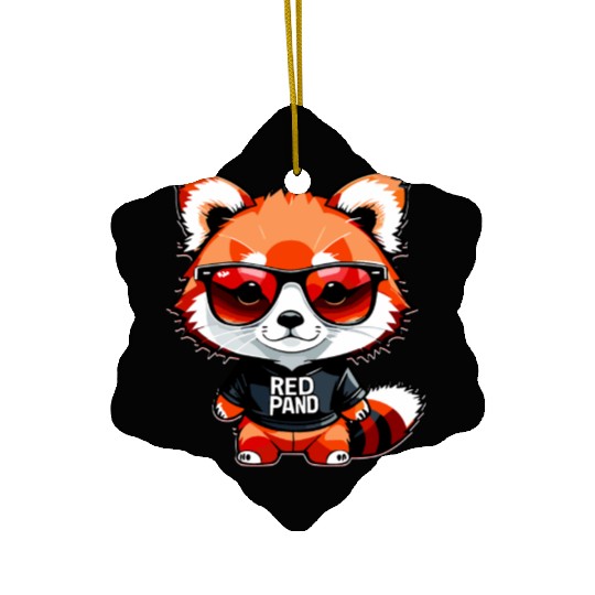 Chibi Red Panda Cub Ceramic Ornaments
