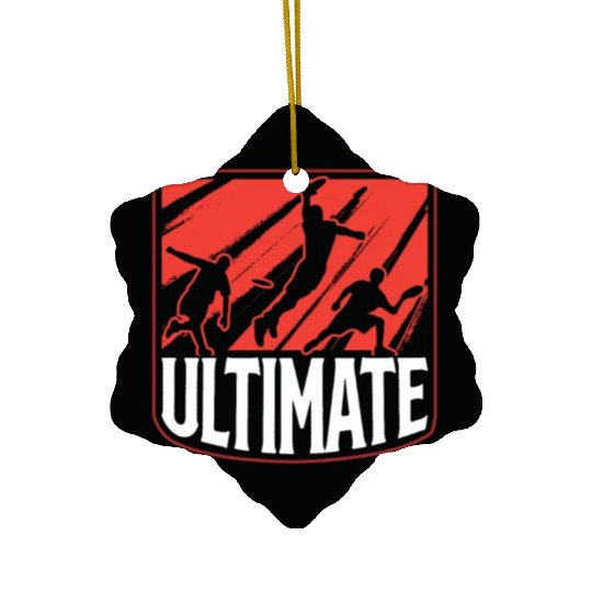 Flying Disc Ultimate Frisbee Player Disc Golfing Ceramic Ornaments