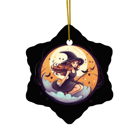cartoon halloween witch Ceramic Ornaments