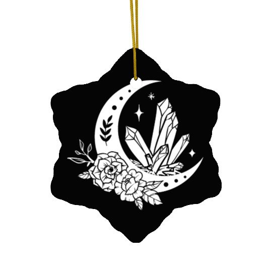 "Crystal Moon Flowers" Ceramic Ornaments