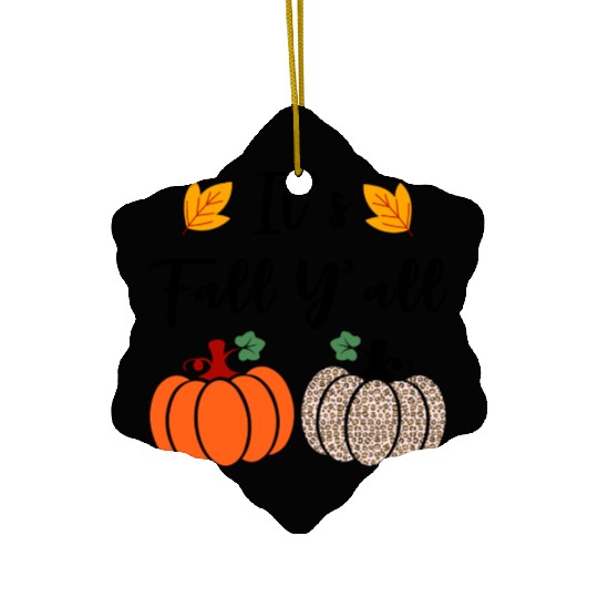 It s Fall Y all Cute Gnomes Pumpkin Spice Season Ceramic Ornaments