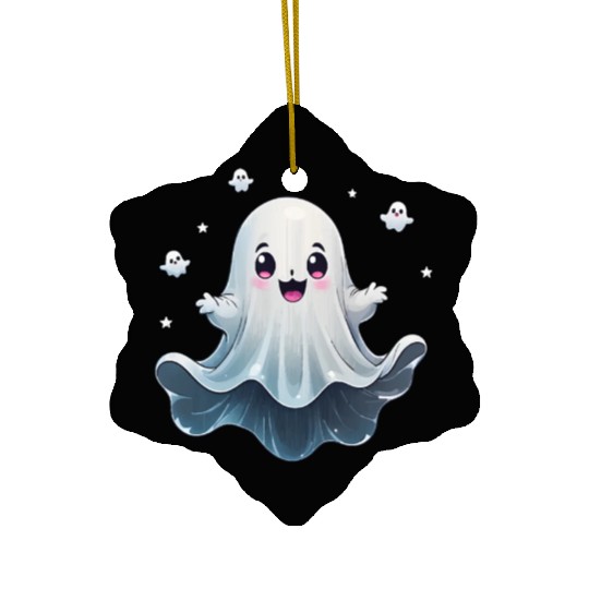 Cute ghost floating Halloween ghost cartoon Ceramic Ornaments