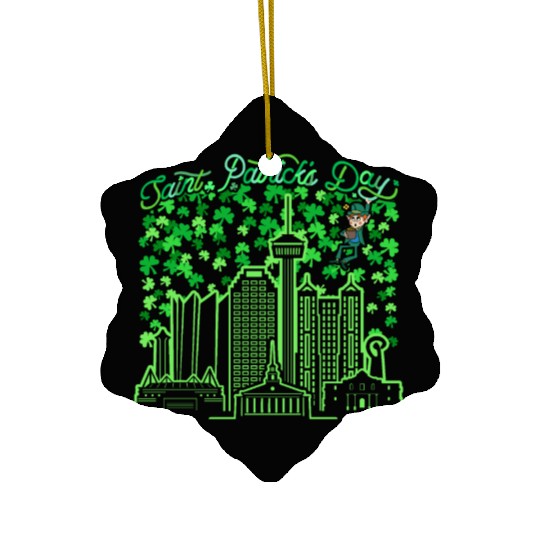 Saint Patrick's Day San Antonio Texas Ceramic Ornaments
