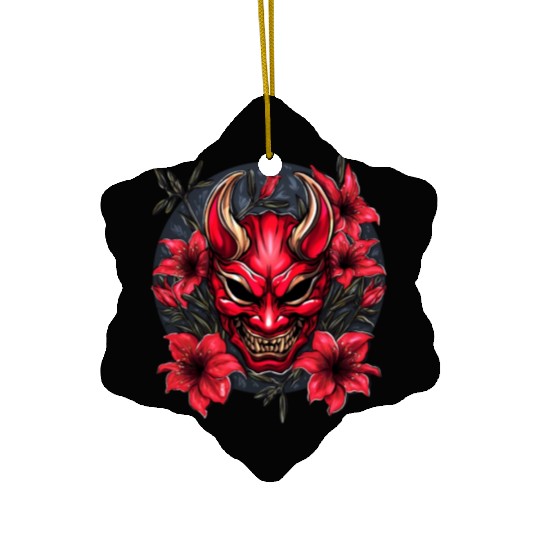 Hannya Red Lily Ceramic Ornaments