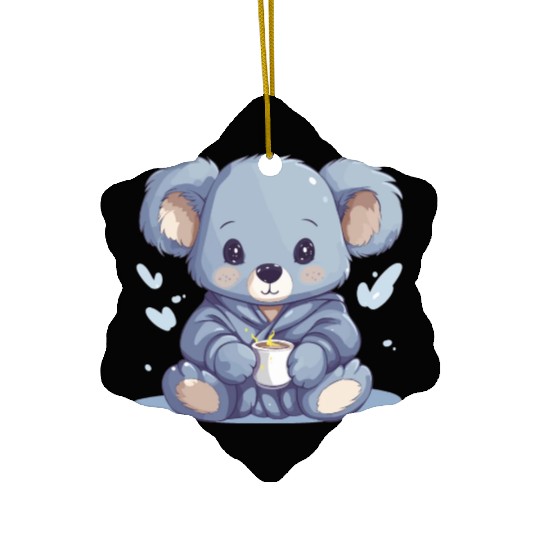 Chibi Koala in Pajamas Ceramic Ornaments