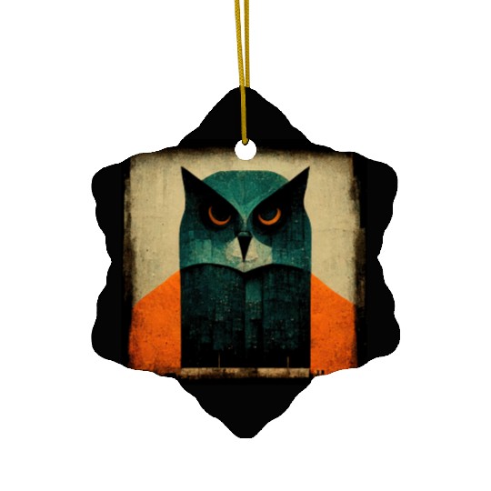 Mod Owl: Disapproving Owl Ceramic Ornaments