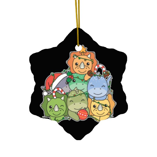 Dinosaur Christmas Tree Funny Animal Ceramic Ornaments