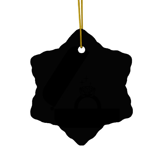 Jeweler's wedding ring with a large diamond in box Ceramic Ornaments