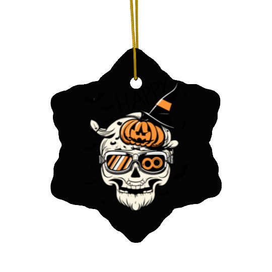 Skull Candy Punppkin Halloween Ceramic Ornaments